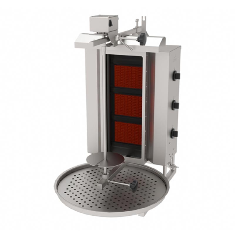 Atalay ADGC-3U Camlı Üstten Motorlu Döner Makinesi, 3 Radyanlı, Doğalgazlı