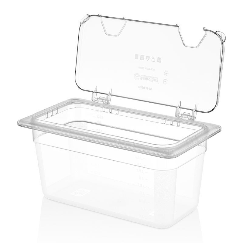 GastroPlast GN 1/2 Polikarbon Sağ Açık Köşeli Menteşeli Gastronorm Küvet Kapak