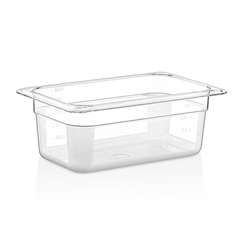 GastroPlast GN 1/4-100 mm Polikarbon Gastronorm Küvet, Siyah