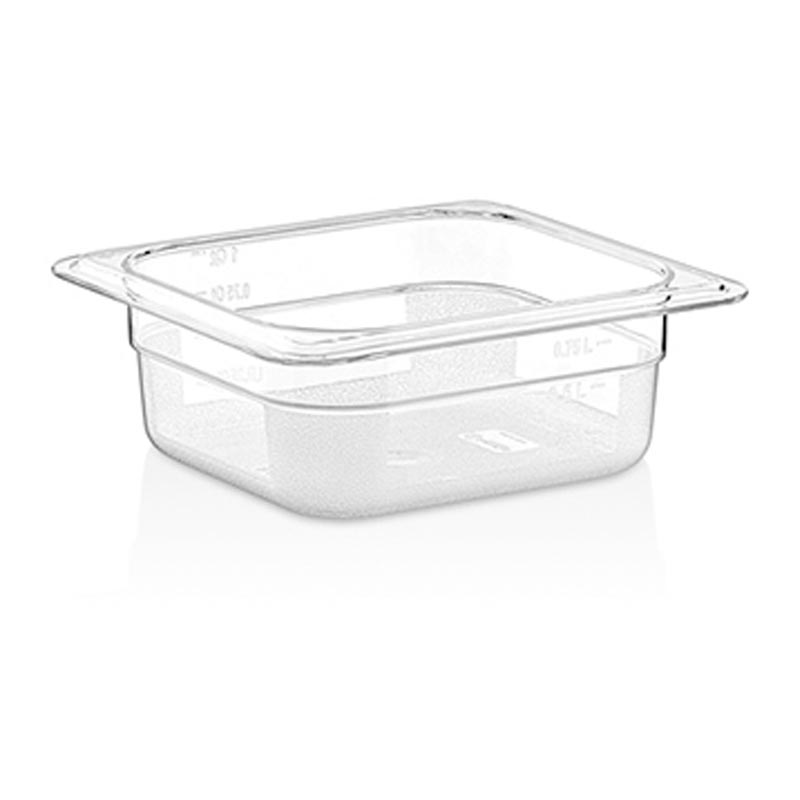 GastroPlast GN 1/6-65 mm Polikarbon Gastronorm Küvet, Siyah