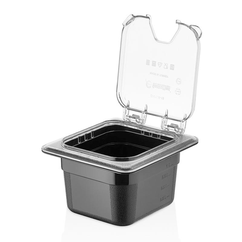 GastroPlast GN 1/6 Polikarbon Açık Köşeli Menteşeli Gastronorm Küvet Kapağı