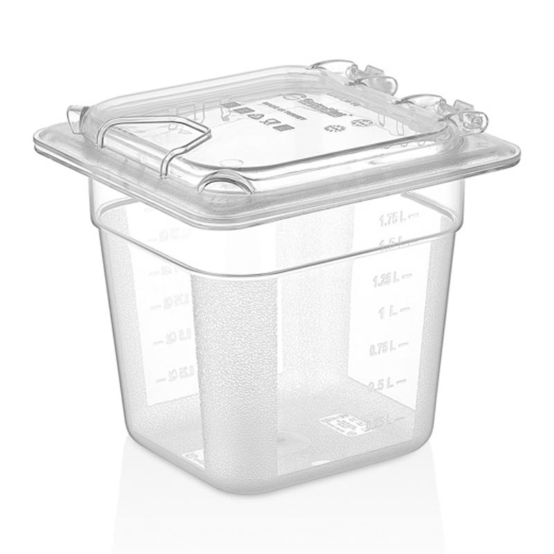 GastroPlast GN 1/6 Polikarbon Kapalı Köşeli Menteşeli Gastronorm Küvet Kapak