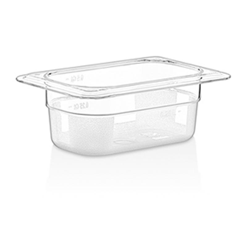 GastroPlast GN 1/9-65 mm Polikarbon Gastronorm Küvet, Siyah