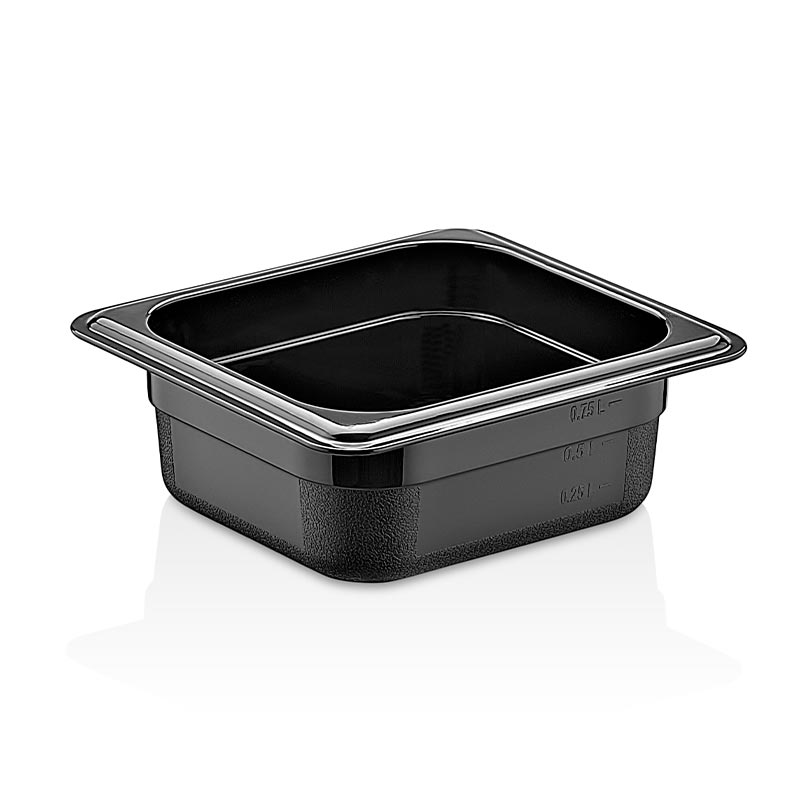 GastroPlast GN1/6-65 mm Polipropilen Gastronorm Küvet, Siyah