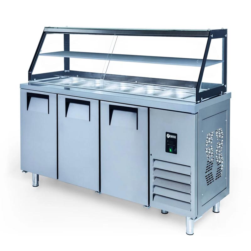 Iceinox STS G 515 CR Camlı Servis Buzdolabı, 3 Kapılı