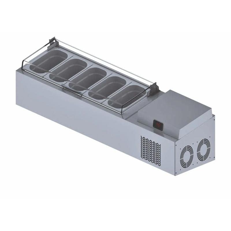 Iceinox VTP 178 PL Set Üstü Pleksi Kapaklı Saladbar, 178x34x30 cm