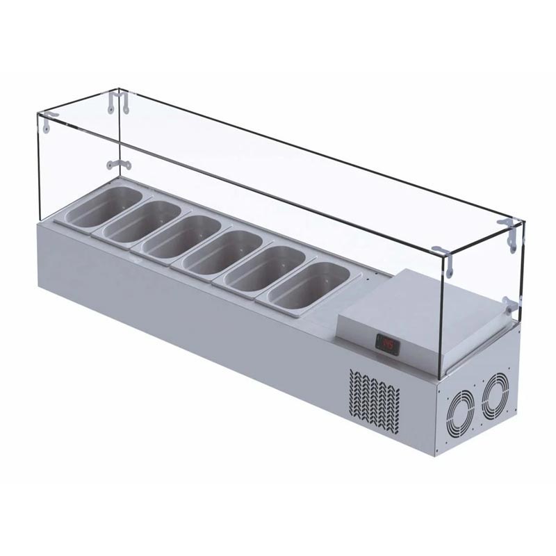Iceinox VTP 200 GL 1 Set Üstü Camlı Saladbar, 200x34x45 cm